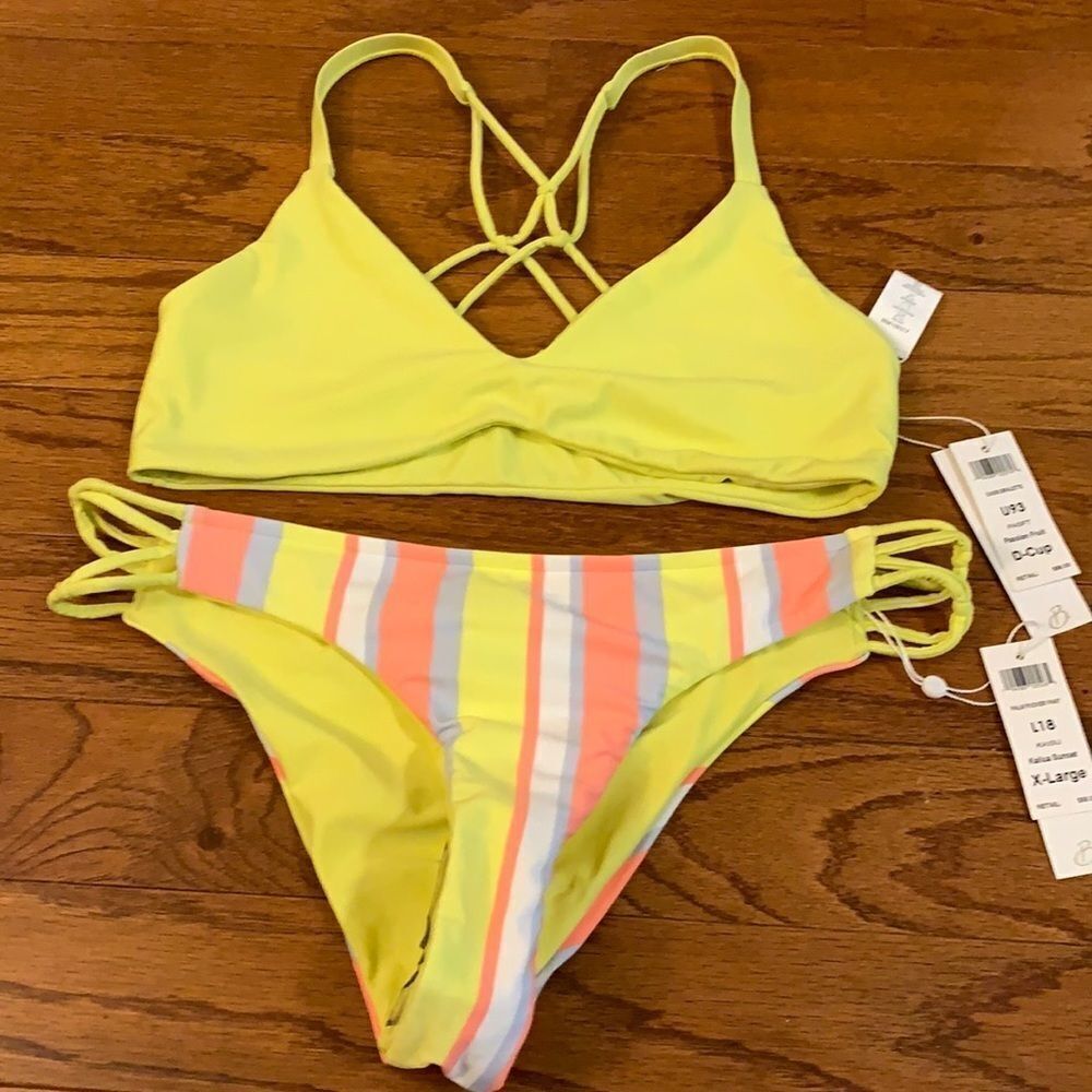 B Swim Two Piece Bikini Set. Top Is D Cup & Bottom Is Xl